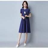 CNY Oversize Ethnic Style Dress [Pre-Order] Color: Blue/White - Size: M-XL