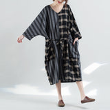 Plus-Size Plaid Mosaic Dress