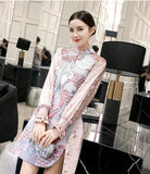 CNY Ethnic Style Embroidered Cheongsam Dress [Pre-Order] Color: Pink - Size: S-L