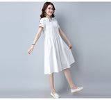 CNY Oversize Ethnic Style Dress [Pre-Order] Color: Blue/White - Size: M-XL