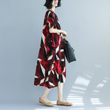 Plus-Size Geometric Abstract Printed Dress