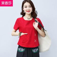 CNY Retro Style Embroidery Tops [Pre-Order] Color: White/Green/Red - Size: M-2XL 565839396994#3589631308561 565839396994#3589631308563 565839396994#3589631308562 565839396994#3589631308564