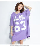 Oversize Graphic Printed Top Dress [Pre-Order] Color:  Purple/Black - One Size