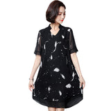 Plus-Size Printed Chiffon Dress