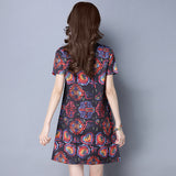 CNY Retro Style Printed Cheongsam Dress