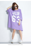 Oversize Graphic Printed Top Dress [Pre-Order] Color:  Purple/Black - One Size