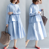 Plus-Size Pinstripes Dress