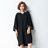 Oversized Flare Sleeve Top Dress [Pre-Order] Color:  Black - One Size