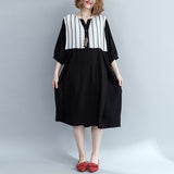 Plus-Size Striped Stitch Dress