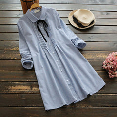 Buttoned Down Stripe Shirt Dress
