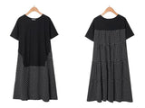 Oversize Dotted Print Hem Dress [Pre-Order] Color:  Black - One Size