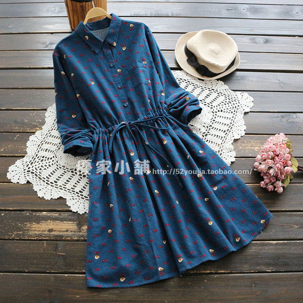Printed Shirt Dress 557163004423#3497428981633