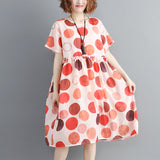 Plus-Size High-Waist Pleated Dress