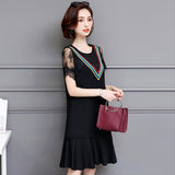 Plus-Size Ruffle Hem Shift Dress