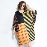Oversize Printed Stripe Tops Dress