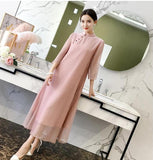 CNY Ethnic Style Chiffon Cheongsam Dress [Pre-Order] Color: Pink - Size: S-XL