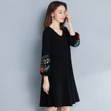 Plus-Size Embroidered Skater Dress