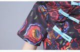 CNY Retro Style Printed Cheongsam Dress