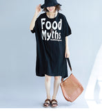 Oversize Printed Top Dress [Pre-Order] Color: Black/Blue - One Size