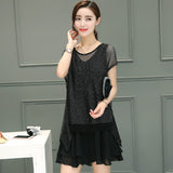Plus-Size Dual Layer Chiffon Dress