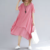 Plus-Size Multi-Layer Irregular Dress 572436966050#3889760235358