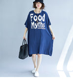 Oversize Printed Top Dress [Pre-Order] Color: Black/Blue - One Size