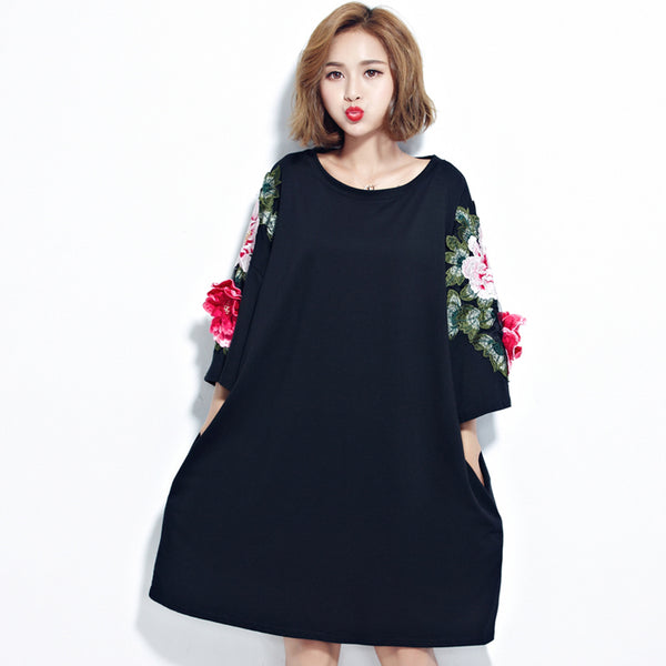 Oversize Embroidery Top Dress
