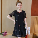 Plus-Size Contrast Frill Dress 573951651853#3916617607271 573951651853#3916617607269 573951651853#3916617607267 573951651853#3916617607265 573951651853#3916617607275 573951651853#3916617607273