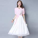 CNY Retro Style Embroidered Dress