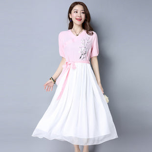 CNY Retro Style Embroidered Dress
