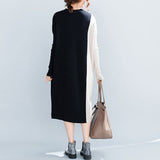 Plus-Size Contrast Knit Dress