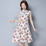 CNY Retro Style Floral Printed Dress