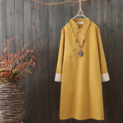 CNY Oversized Ethic Style Cheongsam Dress [Pre-Order] Color: Yellow/Pink/Orange - Size: M-L 563797842439#3720870571609 563797842439#3720870571608