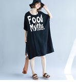 Oversize Printed Top Dress [Pre-Order] Color: Black/Blue - One Size