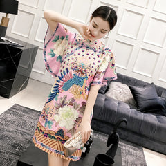 CNY Ethnic Style Embroidered Cheongsam Dress
