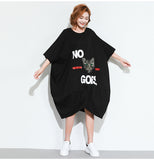 Oversize Printed Dress [Pre-Order] Color: Black - One Size