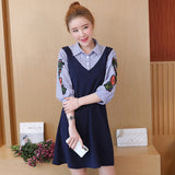 Plus-Size Embroidered Shirt Dress