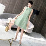 CNY Ethnic Style Chiffon Cheongsam Dress