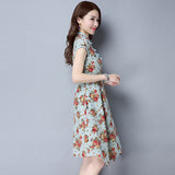 CNY Retro Style Floral Printed Dress