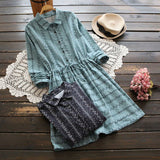 Printed Lattice Tie Dress