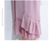 Oversized V-Neck Flare Hem Dress [Pre-Order] Color:  Pink - One Size