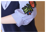 Plus-Size Embroidered Shirt Dress