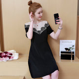 Plus-Size Embellished Neckline Shift Dress