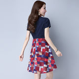 CNY Retro Style Color Matching Slim Dress