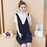 Plus-Size Thin Line Shirt Dress