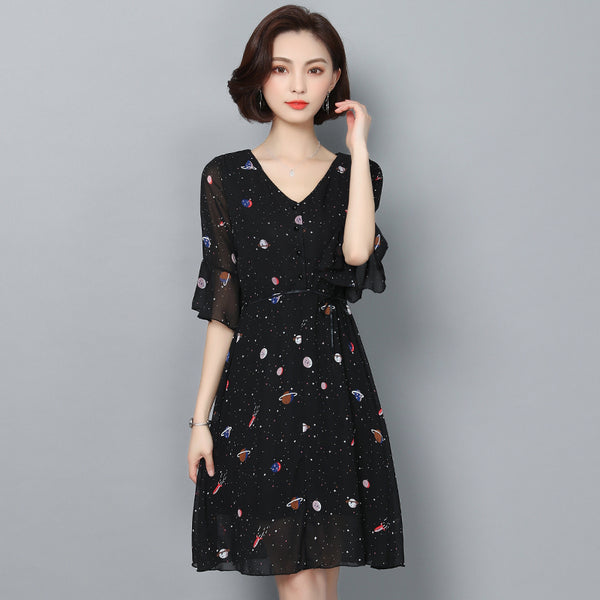 Plus-Size Ruffled Floral Chiffon Dress 568400928721#3637296264926 568400928721#3637296264927 568400928721#3637296264924 568400928721#3637296264925 568400928721#3637296264928 568400928721#3637296264929