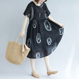 Plus-Size Pleated Loose Waist Dress