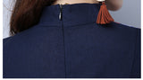 CNY Retro Style Color Matching Slim Dress