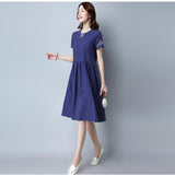 CNY Oversize Ethnic Style Dress [Pre-Order] Color: Blue/White - Size: M-XL