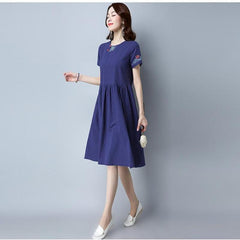 CNY Oversize Ethnic Style Dress [Pre-Order] Color: Blue/White - Size: M-XL